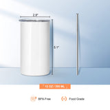 AGH 12 oz Sublimation Tumblers Blanks with Lids and Straws Stainless Steel Straight Skinny Tumblers for Kids Double Wall Vacuum Insulated Tumbler BPA-Free Great DIY Gift for Children 12 Pack AGH