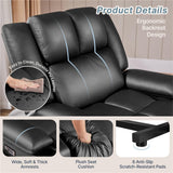 Yaheetech Large Electric Power Lift Recliner Chair, PU Leather Massage Chair with Heat and USB Port for Elderly, Ergonomic Lounge Chair with 2 Cup Holders Side Pockets, Overstuffed Wide Single Sofa Yaheetech