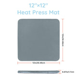 AST&T Heat Press Machine 12" x 10" Portable & Easy Heat Press for for T-Shirts, Pillows, Tote Bags & More White (Heat Press+Mat) AST&T