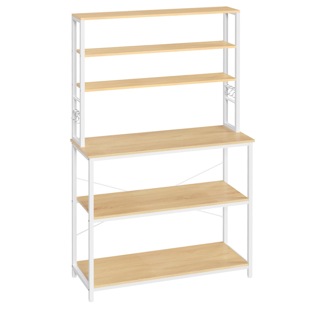 VASAGLE 39.4-Inch Industrial Oak and White Coffee Bar with 6-Tier Storage and Adjustable Shelves VASAGLE