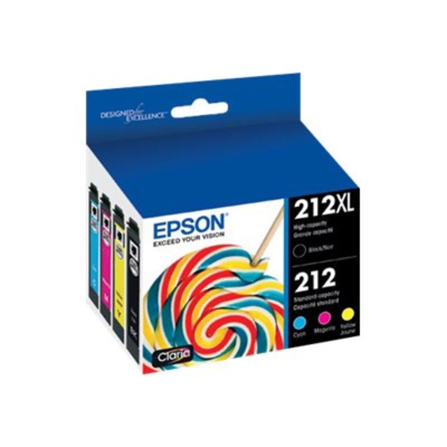 EPSON 212 Claria Ink High Capacity Black & Standard Color Cartridge Combo Pack (T212XL-BCS) Works with WorkForce WF-2830, WF-2850, Expression XP-4100, XP-4105