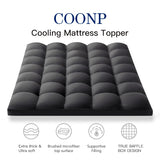 COONP King Mattress Topper, Extra Thick Pillowtop, Cooling Plush Mattress Pad Cover Bed Topper Protector with 8-21 Inch Deep Pocket (Black, King) COONP