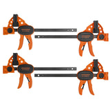 Jorgensen 6" Spreader/Bar Clamp Set, 4-pack,One-Hand Light Duty E-Z Hold Clamp/Spreader, 99216A,Black Orange Jorgensen