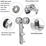 TSMST 6FT Sliding Barn Door Hardware Kit, Stainless Steel Heavy Duty Sturdy Barn Door Track for Single Wood Door, Slide Smoothly Quietly (Y Style) TSMST