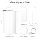 FASTSUB Sublimation Tumbler 12 oz Blanks Bulk Cups Stainless Steel Double Wall Vacuum Insulated with Lid and Straw Nozzle Silicone Cover Gifts for Heat Press Transfer White 12 Pack FASTSUB