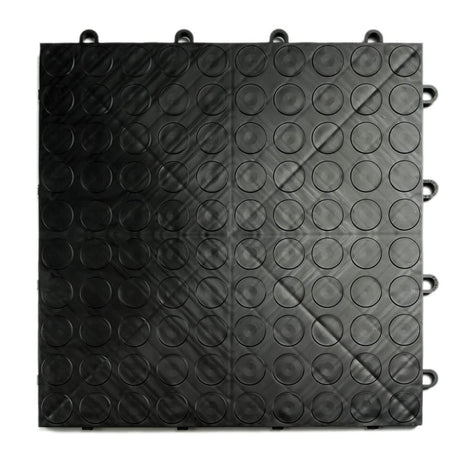 Big Floors GarageDeck Coin Pattern, Durable Copolymer Interlocking Modular Non-Slip Garage Flooring Tile (48 Pack), Black Big Floors