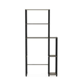 Furinno Turn-N-Tube Over The Toilet Storage, 5 Shelves Bathroom Organizer Space Saver Rack, French Oak Grey/Black Furinno