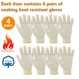 perfsign 4 Pairs Oven Gloves with Fingers,Thin and Light Heat Resistant Gloves for Cooking,Cotton Heat Resistant Gloves,Baking Gloves,Insulated BBQ Gloves for kitchen,Safety Protection Work,Housework perfsign