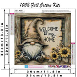 Gnome Cross Stitch Kits for Adults Beginner,Home Counted Cross Stitch Kits Printed Stitching Cute Patterns Dimensions Needlepoint Art Crafts Embroidery Kits for Adults Beginners DYAIANGMU