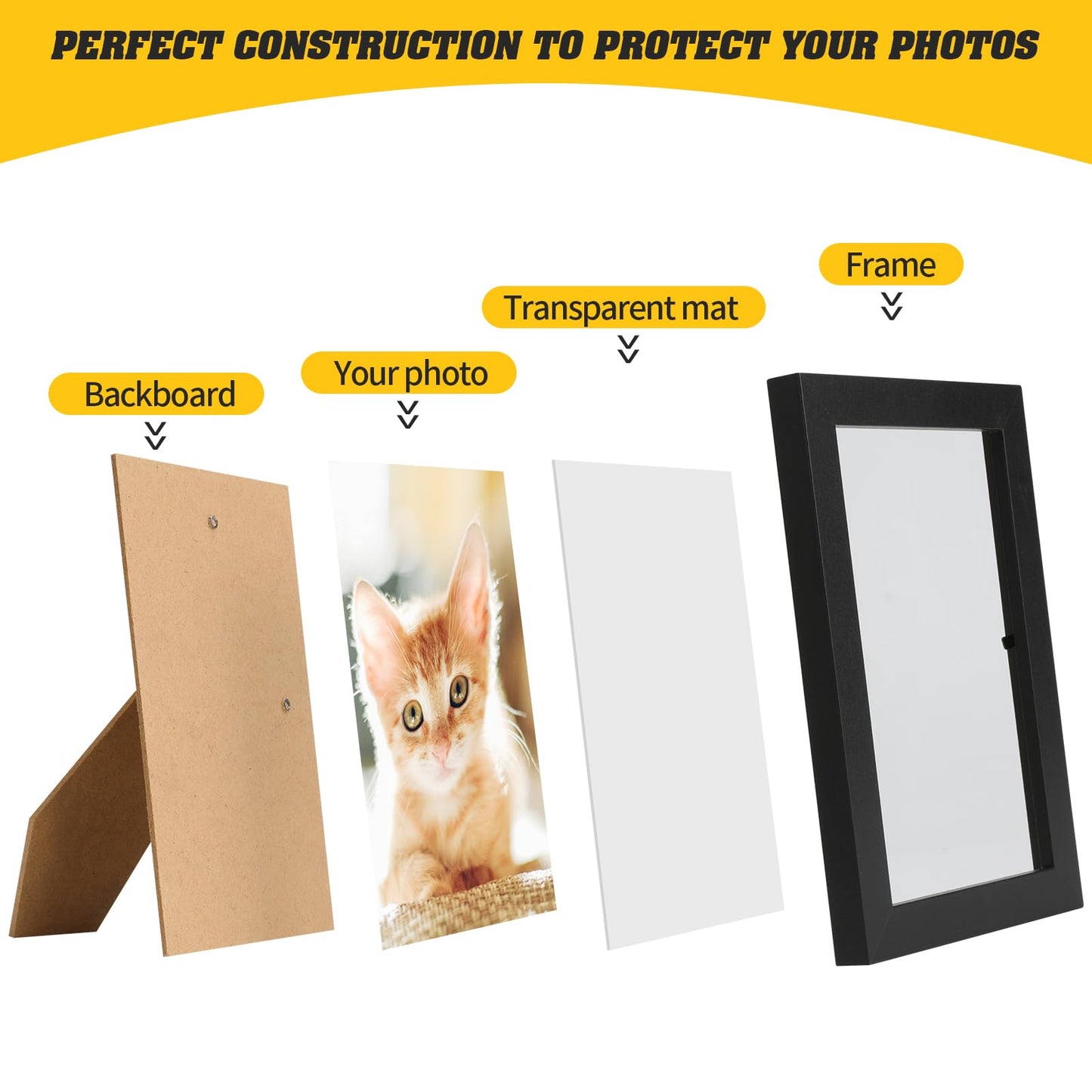 YOUKE OLA Set of 50 Picture Frame Bulk Photo Frames with Mat Wall Mounting Simple Photo Frames Multi Picture Frames for Wall or Tabletop, Black