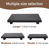 Small Black Bathroom Decor Tray for Counter Dish Soap Holder Wooden Pedestal Stand for Kitchen Sink Soap Dispenser Wood Risers Kitchen Accessories Countertop Vanity Counter Sponge Sink Tray Renawe