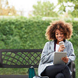 FDW Garden Bench Outdoor Bench with Plastic Backrest for Patio Metal Bench Park Bench or Yard Porch Clearance Work Entryway FDW