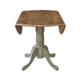 International Concepts Inch Dual 42 Drop Leaf Dining Table, Distressed Hickory/Stone IC International Concepts