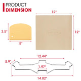 Unicook 12 Inch Square Pizza Stone for Oven and Grill, Oven Baking Stone for Bread, Cordierite Pizza Pan for Baking Crispy Pizzas, Bread and Cookies, Includes Carry Rack and Pizza Dough Scraper Unicook