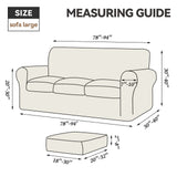 WEERRW 4 Pieces Velvet High Stretch Couch Covers for 3 Cushion Couch Sofa Slipcovers, Washable Furniture Protector with Non Slip Elastic Bottom, Feature Soft Plush Fabric, Greyish Green, Large WEERRW
