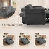 oaaktu ﻿ Large Size Convertible Sleeper Sofa Bed,Polka dot Velvet Pull Out Futon Couch with Storage handrails & Rotating Side Tables,Convertible Sofa Couch for Living Room,RV (Dark Grey) oaaktu