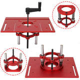 KETIPED Adjustable Router Lift for 65mm Diameter Universal Trimming Machine,Aluminum Under-Table Router Base for Router Table Insert Base Plate with Double Stainless Steel Support Rod,MG-061RED KETIPED