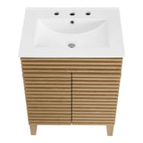 Modway Render Vanity Floor, 24 Inch, Oak/White Sink Modway