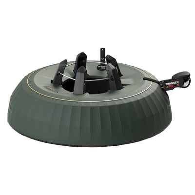 Krinner Christmas Tree X-12 Deluxe - Green Tree Stand - Original Single Cable Operation, Holds up to 12 ft Live Trees - Foot Pedal Setup & Water Reservoir with Level Indicator - German Made