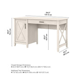 Bush Furniture Key West Computer Desk with Storage | Farmhouse PC Table for Home Office in Linen White Oak | 54W x 24D Bush Business Furniture