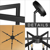 Klgxnrd 6-Light Modern Farmhouse Black Chandeliers for Entryway, Geometric Pendant Lights Kitchen Island, Hanging Industrial Metal Chandelier for Stairway Foyer Hallway Dining Room Klgxnrd