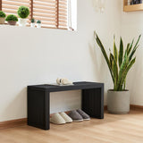 Versatile Wooden Slatted Bench - Sleek Modern Design for Dining, Entryway, Bedroom - Indoor Use with Storage Capability for Home, Kitchen, Bathroom & Beyond (Black) Berkvee