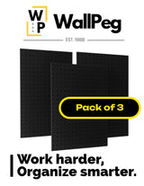 WallPeg 24" x 48" Pegboard Wall Organizer - Kit (PK-312-B) Peg Board Organizer Accessories for Garage pegboard Storage, Tool & Craft Organization with Pegboard. Hooks, and Peg Board Bins WallPeg