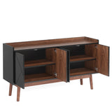 Tribesigns Sideboard Buffet Cabinet with Storage 55" Kitchen Sideboard Cabinet, Wood Coffee Bar Cabinet with Doors, Accent Sideboard Cabinet, Console Table Cabinet for Dining Room Living Room, Black Tribesigns