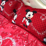 Haru Homie 100% Cotton Kids Reversible Printing Mickey Mouse Couples Duvet Cover 2PCS Bedding Set with Zipper Closure, Twin(No Comforter) Haru Homie