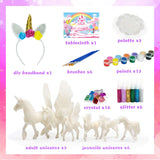 whatstem DIY Painting Unicorn Kit Arts and Crafts Set for Kids or Girls Decorate and Drawing 3D Toys for Children Gift(6 Unicorns) whatstem
