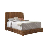 Coaster Furniture Platform Bed 83" W x 87" D x 56.5" H Natural/Cocoa Brown 300501KE Coaster Home Furnishings