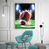 DIYPAINTING DIY 5D Diamond Painting by Number Kits for Adults and Kids Football 16X20 Painting Cross Stitch Full Drill Crystal Rhinestone Embroidery Pictures Arts Craft for Home Wall Decor Gift DIYPAINTING