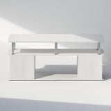 Furinno Jaya Stand for TVs up to 50 Inch with Open Storage, 18.9"D x 47.2"W x 20.12"H, White Oak/Stainless Steel Tube Furinno