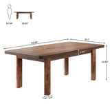 Tribesigns 63-Inch Executive Desk, Large Office Computer Desk with Solid Wood Legs, Simple Farmhouse Study Writing Desk Workstation, Conference Table Business Furniture for Home Office, Brown Tribesigns
