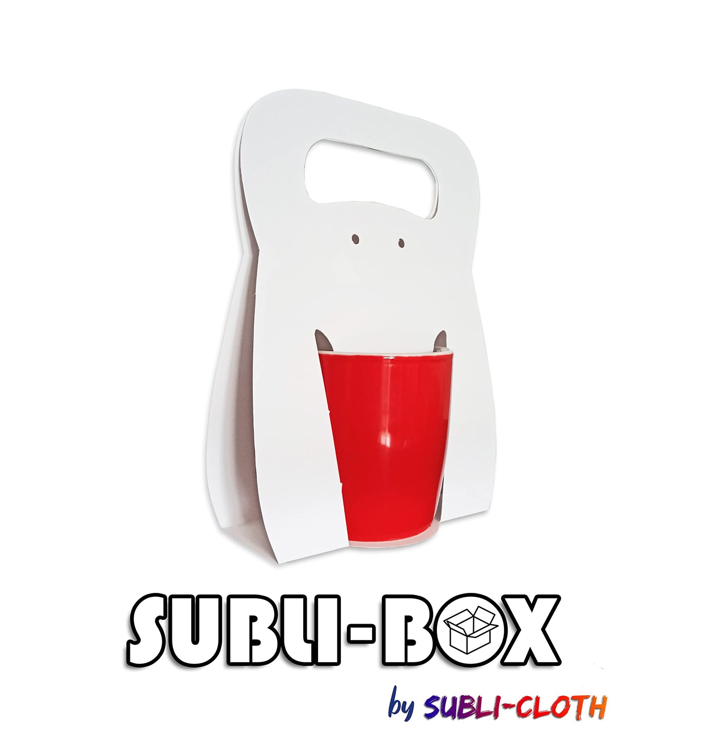 Subli-Box Cardboard Sublimation Blister for Mugs Pack 20 Units by Subli-Cloth Design