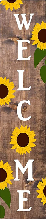 Welcome Sunflower ~ Wooden Porch Sign Vertical Wooden Signs For Kitchen Decor Outdoor Sign Home Decoration Yard Sign Vertical Wooden Sign 16x6inch SwanLace
