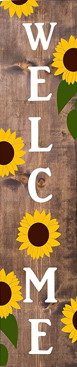 Welcome Sunflower ~ Wooden Porch Sign Vertical Wooden Signs For Kitchen Decor Outdoor Sign Home Decoration Yard Sign Vertical Wooden Sign 16x6inch SwanLace