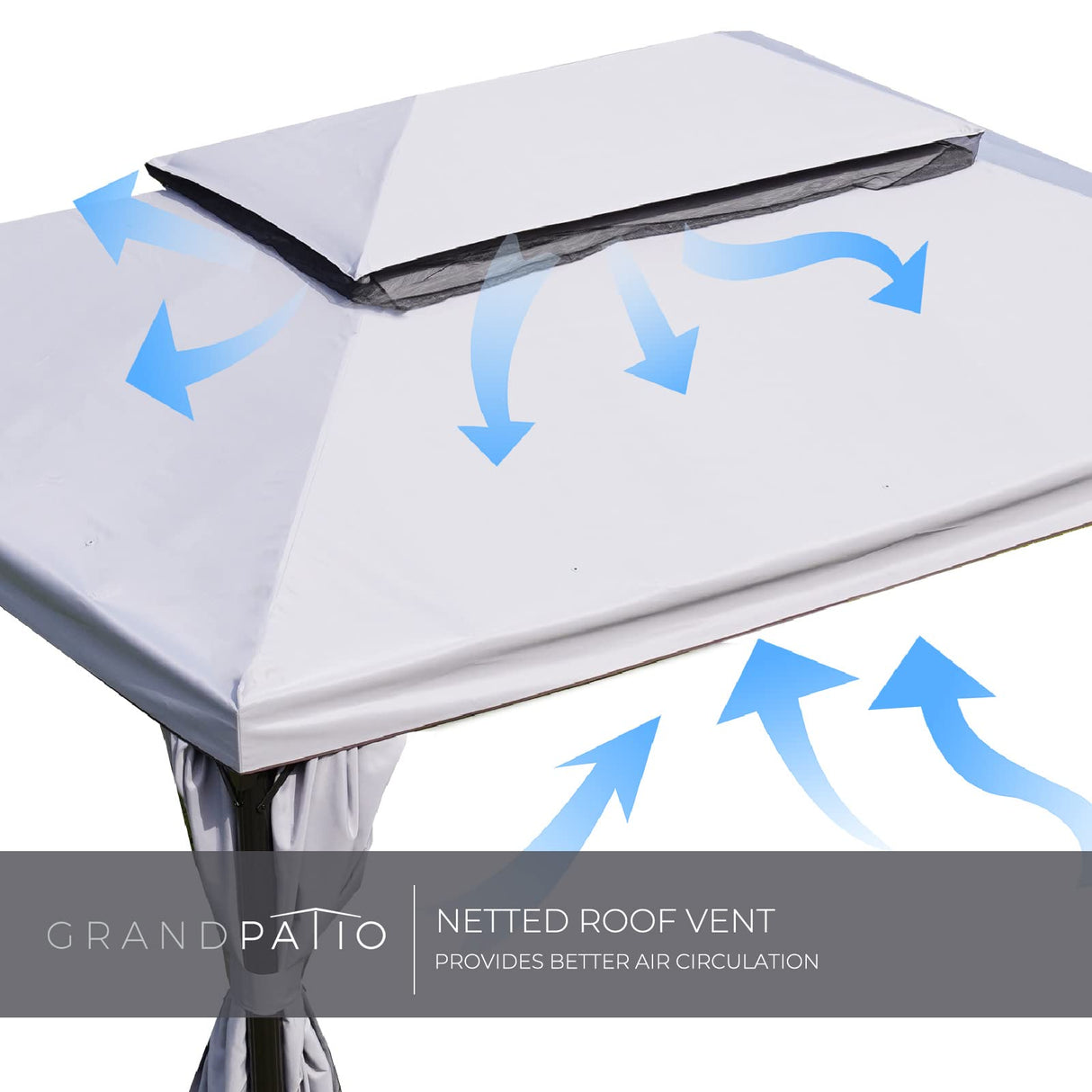 Grand Patio 10x13 Ft Patio Gazebo,Outdoor Gazebo Canopy with Mosquito Netting and Curtains,Sturdy Straight Leg Tent Soft Top Gazebo for Patios Deck Backyard Grand patio