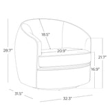 CHITA Swivel Barrel Chair, Modern Comfy FSC Certified Upholstered Faux Leather Accent Chair for Living Room, Fully Assembled, Grey CHITA