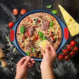 NutriChef 10-Piece Nonstick Bakeware Set - Premium Carbon Steel Baking Pans w/Silicone Handles - Includes Pizza Tray, 12 & 24 Cup Muffin Pans, Cookie Sheets, Round & Square Pans, Loaf Pan - Blue NutriChef