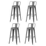 YOUNIKE 30 Inches Metal Barstools Counter Height Bar Stools Set of 4 Indoor Outdoor Patio Bistro Home Kitchen Low Back Stackable Bar Chairs Rusty Grey YOUNIKE