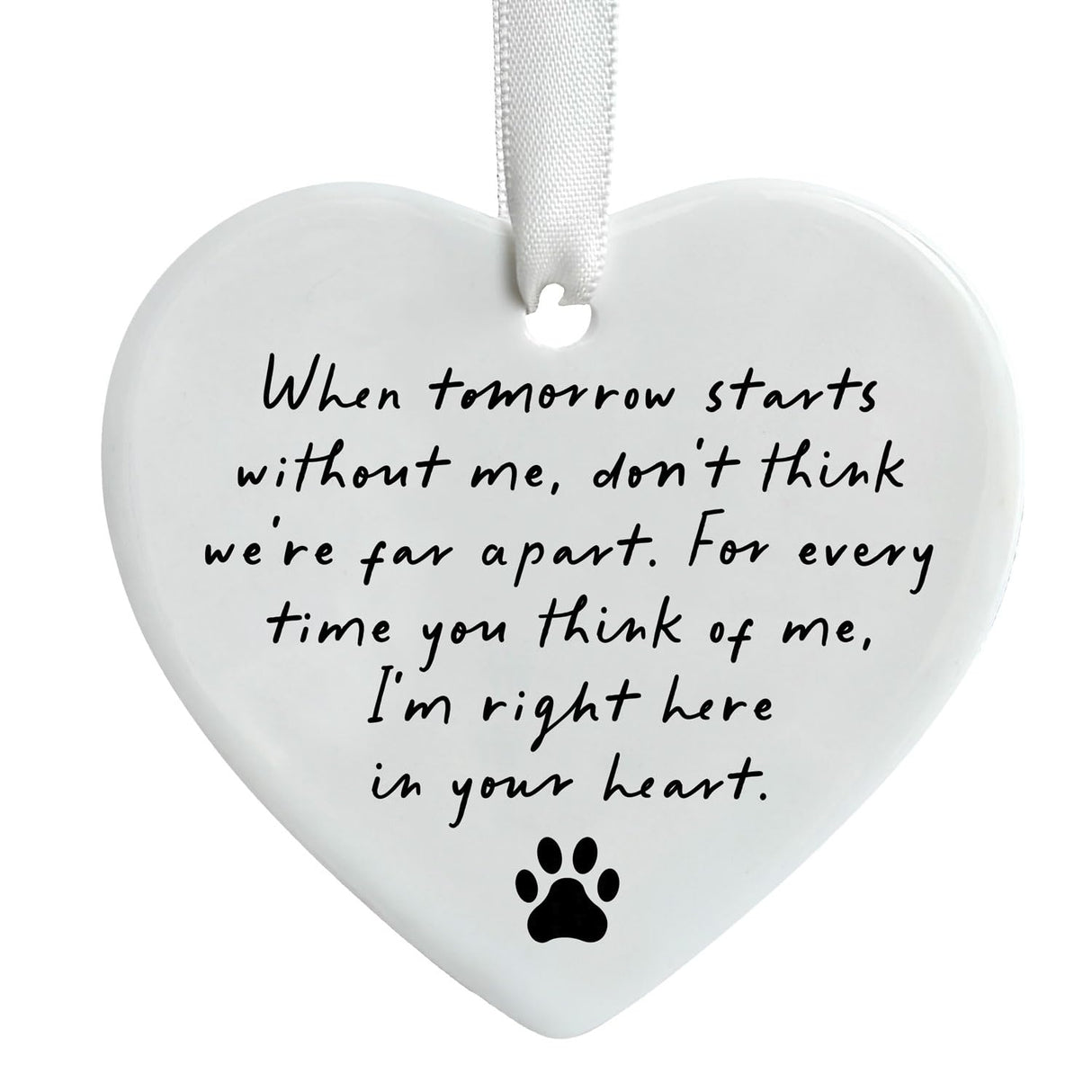 OFlyDesigns Pet Memorial, When Tomorrow Starts Ceramic Heart, in Loving Memory of Your Pet, Pet Loss Gift, Remembrance Gift Loss of Dog or Cat, Pet Memorial Gift Passing Gift OFlyDesigns