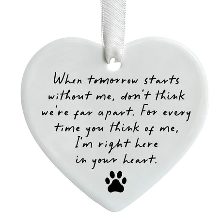 OFlyDesigns Pet Memorial, When Tomorrow Starts Ceramic Heart, in Loving Memory of Your Pet, Pet Loss Gift, Remembrance Gift Loss of Dog or Cat, Pet Memorial Gift Passing Gift OFlyDesigns