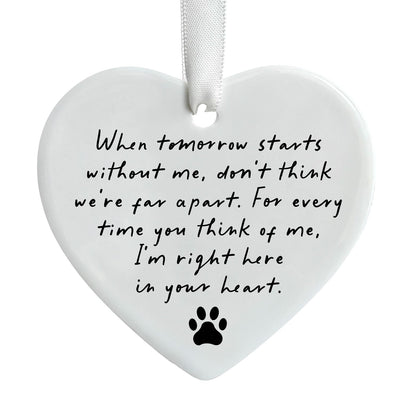 OFlyDesigns Pet Memorial, When Tomorrow Starts Ceramic Heart, in Loving Memory of Your Pet, Pet Loss Gift, Remembrance Gift Loss of Dog or Cat, Pet Memorial Gift Passing Gift
