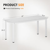 DlandHome 63 inches X-Large Computer Desk, Composite Wood Board School Desk, Decent and Steady Home Office Desk/Workstation/Table, BS1-160WW, White and White Legs, 1 Pack DlandHome
