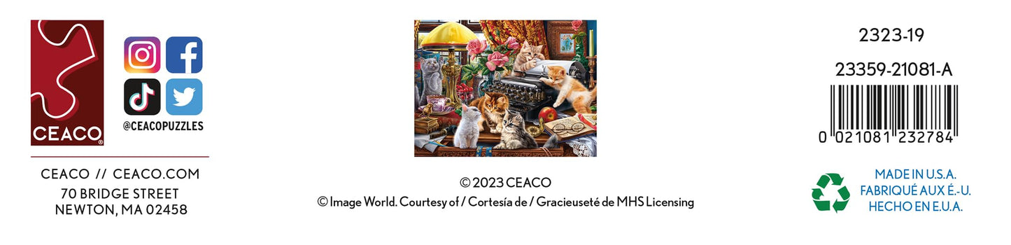 Ceaco - Paws Gone Wild - The Writer's Cats - 550 Piece Jigsaw Puzzle