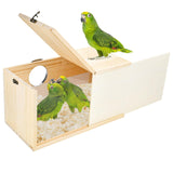 ShuRung Parrot Nesting Box Cockatiel Nesting Box Bird Breeding Box House Handcrafted Wooden Acrylic Transparent Bird Box with Detachable Wooden Board for Parakeets Cockatiel Budgie Conure Parrot XL ShuRung