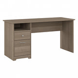 Bush Furniture Cabot 60W Office Desks for Home Office with Storage and Chrome Hardware | Elegant Computer Table with Drawers, Ash Gray Bush Business Furniture