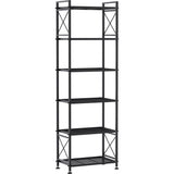 YOHKOH 6 Tier Metal Storage Rack Shelves, Standing Storage Shelf Units for Laundry Bathroom Kitchen Pantry (Black,17.0L x 12.9W x 64.9H) YOHKOH