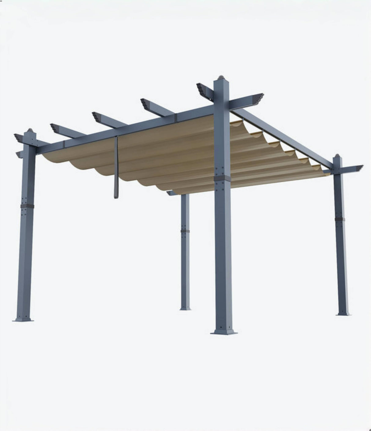 GarveeLife 10x13 Ft Aluminum Pergola, Outdoor Metal Pergola with Adjustable Canopy, Reinforced Frame Outdoor Shelter for Backyard, Garden and Deck - Khaki GarveeLife